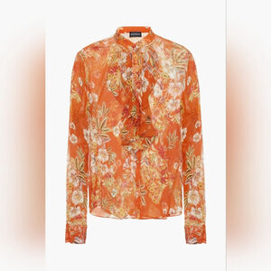 $224 NICHOLAS Cascade Silk Top Long Sleeve Size 2 XS Extra Small